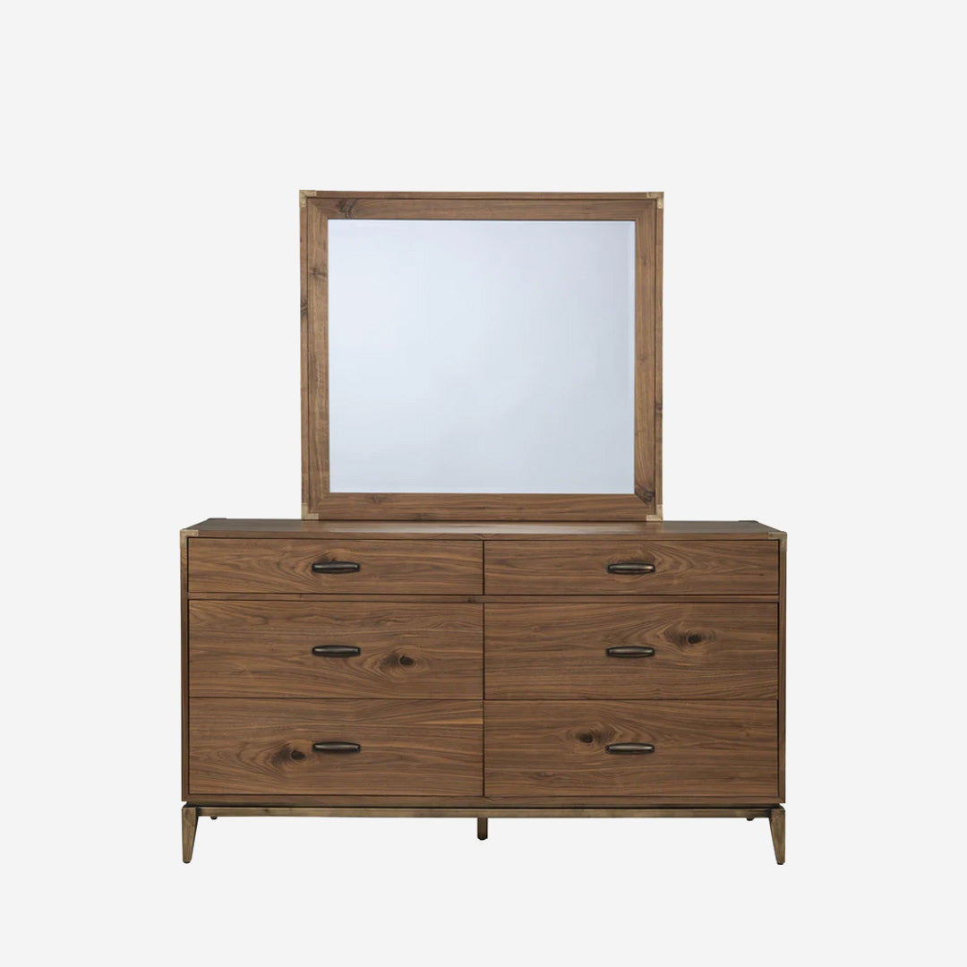 modern industrial dresser Mid-Century 6-Drawer – Walnut Finish Wood Bedroom Chest – Metal Base Storage Sideboard Size:small red fit and flare It showcases mindi wood upload-20211115