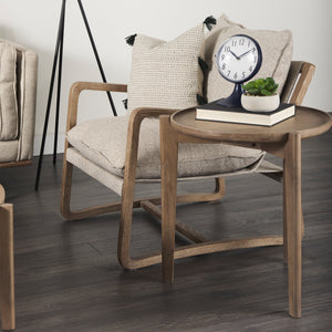 Cleaver I Round Top Brown Solid Wood Accent Table