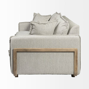 Roy I 84" Frost Gray Upholstered Three Seater Sofa