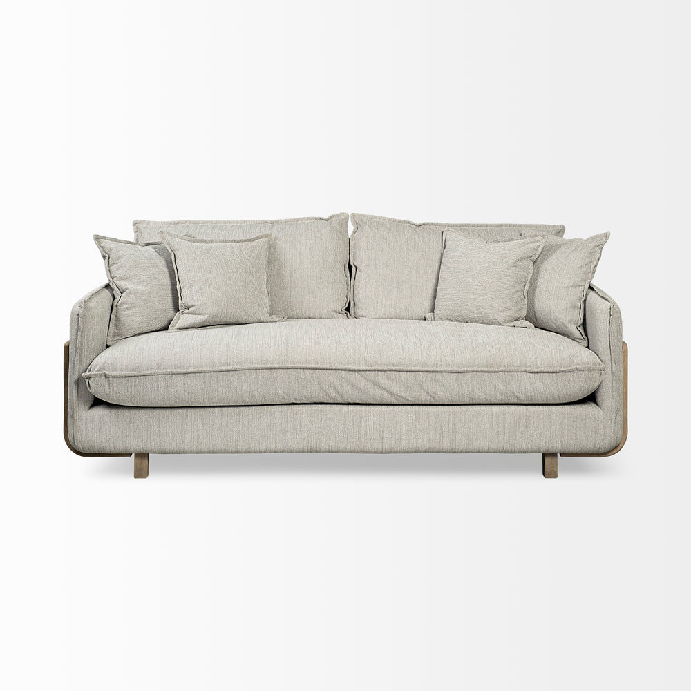 Roy I 84" Frost Gray Upholstered Three Seater Sofa
