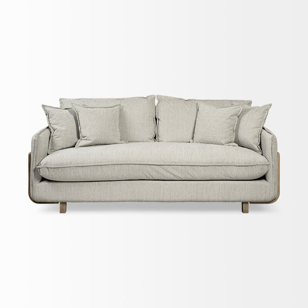 Roy I 84" Frost Gray Upholstered Three Seater Sofa
