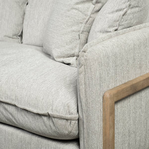Roy I 84" Frost Gray Upholstered Three Seater Sofa