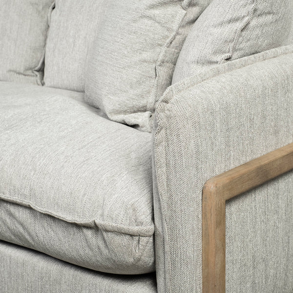 Roy I 84" Frost Gray Upholstered Three Seater Sofa