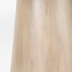 Maxwell 48" Round Pedestal Dining Table | White Marble & Light Brown Wood | Seats 4
