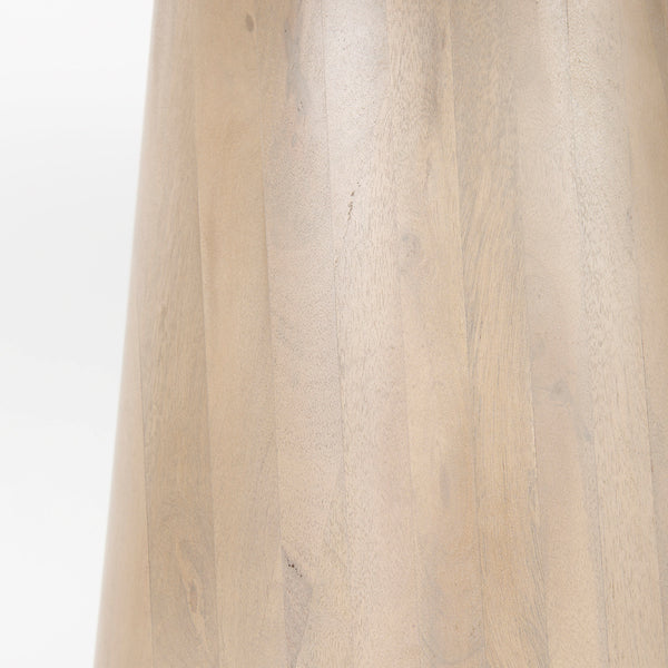 Maxwell 48" Round Pedestal Dining Table | White Marble & Light Brown Wood | Seats 4