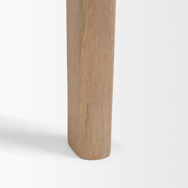 Cleaver I Round Top Brown Solid Wood Accent Table