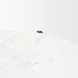 Rumer Dark Brown Wood w/ White Marble Coffee Table