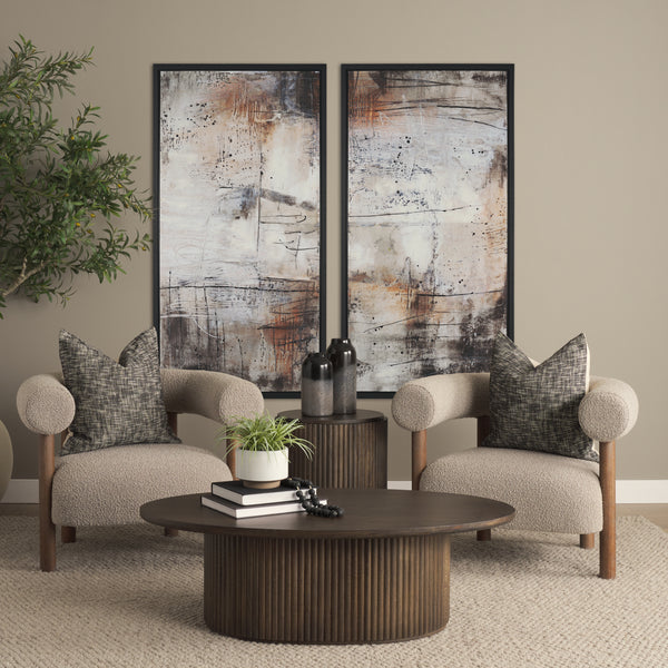 Terra 18L x 18W x 22H Dark Brown Wood Fluted Round Side Table