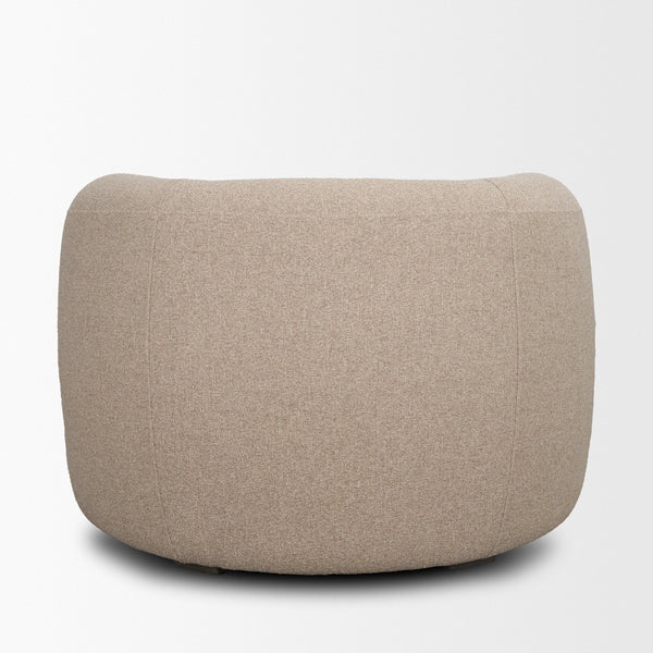 Kornelia Textured Mushroom Fabric Barrel Accent Chair