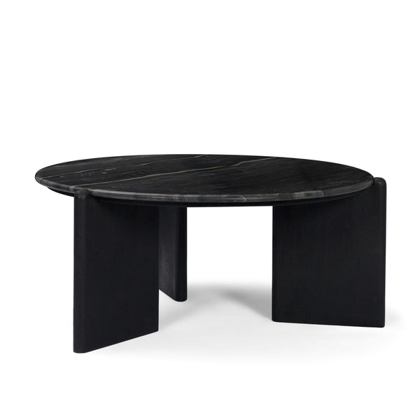 Rumer Black Wood w/ Black Marble Coffee Table