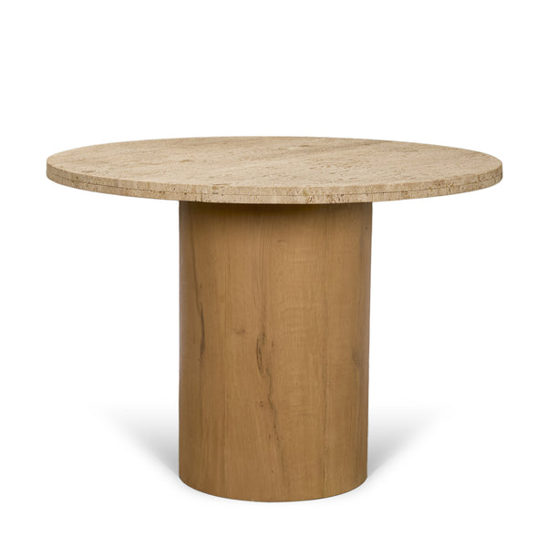 Siena Round Pedestal Dining Table | Travertine | Seats 4