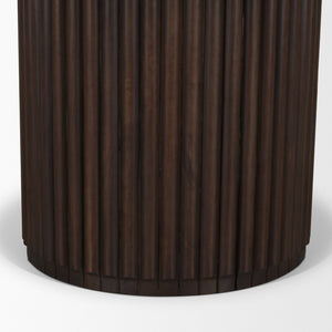 Marbrello 60" Round Dining Table | Pink Marble & Espresso Brown Wood | Seats 6