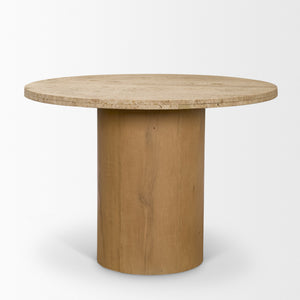 Siena Round Pedestal Dining Table | Travertine | Seats 4