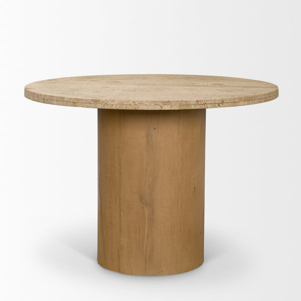 Siena Round Pedestal Dining Table | Travertine | Seats 4
