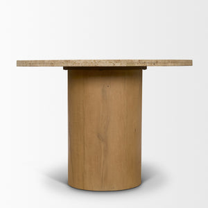 Siena Round Pedestal Dining Table | Travertine | Seats 4