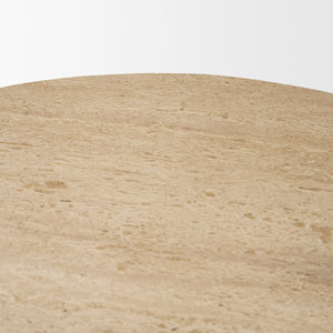 Siena Round Pedestal Dining Table | Travertine | Seats 4