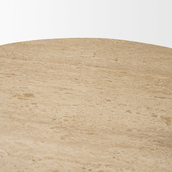 Siena Round Pedestal Dining Table | Travertine | Seats 4