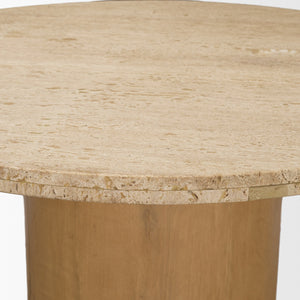 Siena Round Pedestal Dining Table | Travertine | Seats 4