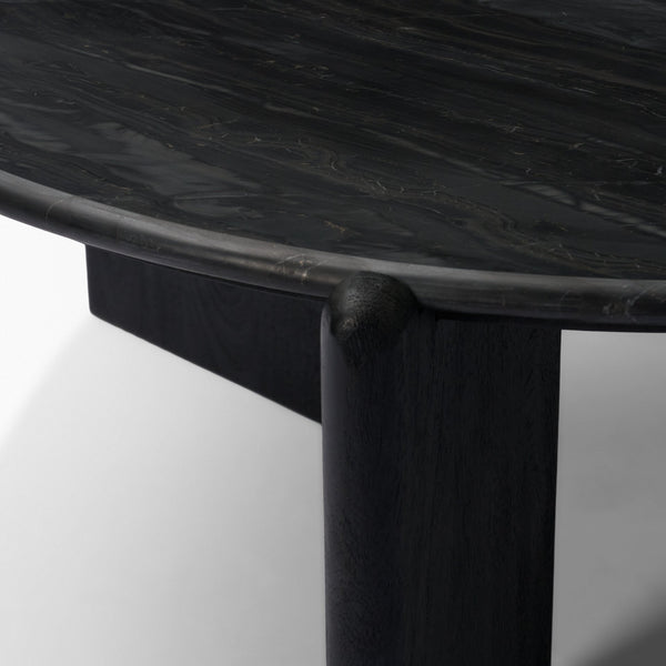 Rumer Black Wood w/ Black Marble Coffee Table