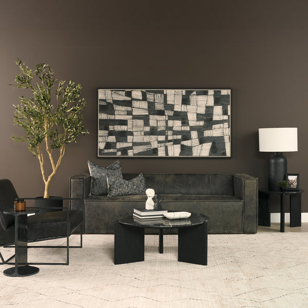 Rumer Black Wood w/ Black Marble Coffee Table