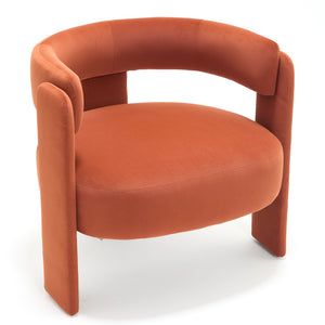 Accent Chair for Living Room, Velvet Comfy Single Sofa Chair Mid-Century Modern Armchair Wooden Legs for Bedroom Office Reading