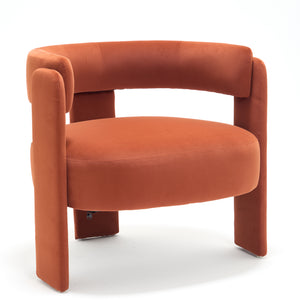 Accent Chair for Living Room, Velvet Comfy Single Sofa Chair Mid-Century Modern Armchair Wooden Legs for Bedroom Office Reading