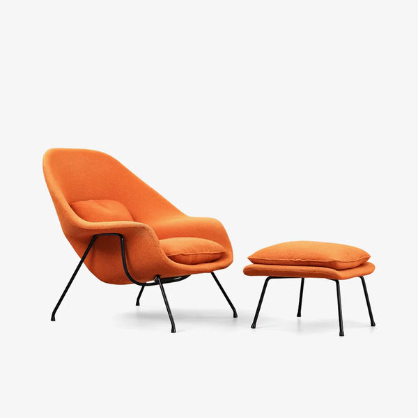 Modern Accent Lounge Chair with Ottoman – Cozy Upholstered Reading Chair for Living Room & Bedroom