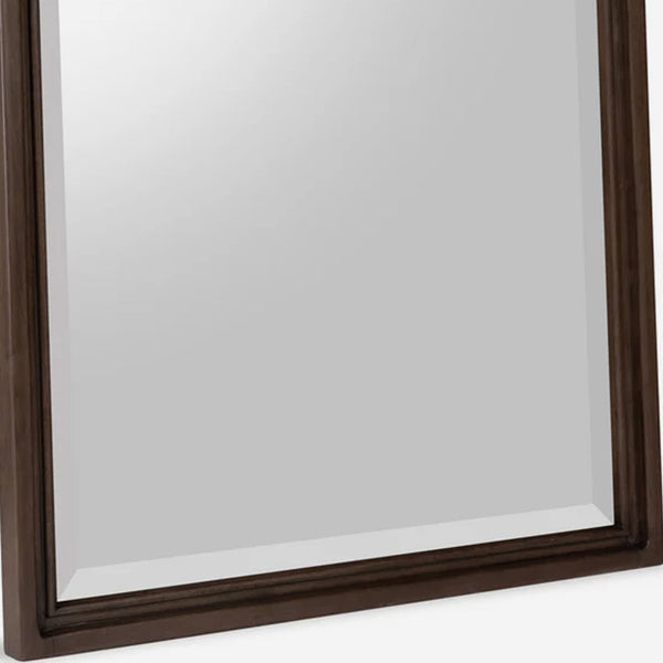 Modern Walnut Full-Length Floor Mirror | Large Wood Framed Wall-Mounted Mirror