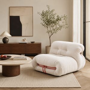 Oversized Floor Lounge Chair – Modern Lazy Sofa Accent Chair with Stainless Steel Clip Design