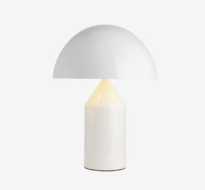 Modern Mid-Century Mushroom Table Lamp | Glossy Black & Gold Metal Desk Light for Bedside & Living Room
