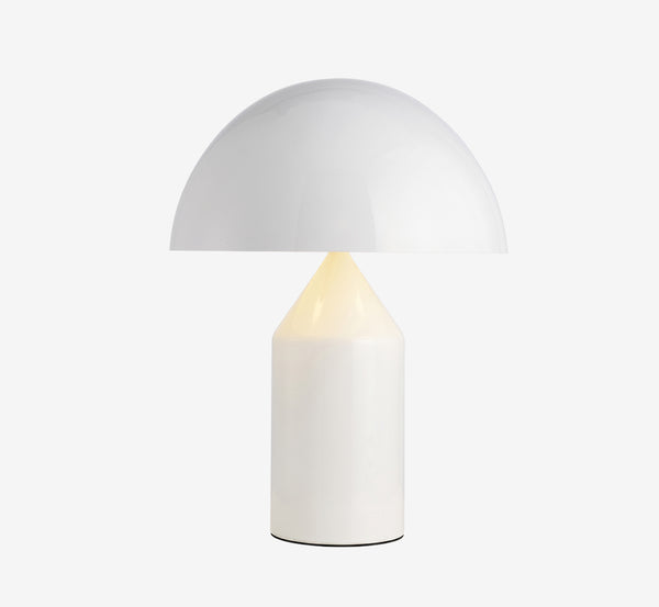 Modern Mid-Century Mushroom Table Lamp | Glossy Black & Gold Metal Desk Light for Bedside & Living Room
