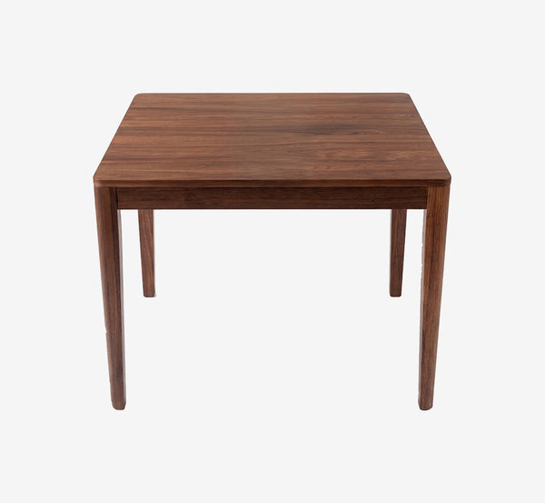 Square Solid Wood Dining Table - Minimalist Walnut Finish Kitchen Table for Small Spaces