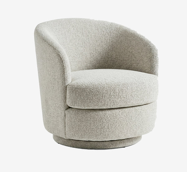 Cozy Upholstered Curved Accent Chair in Textured Fabric