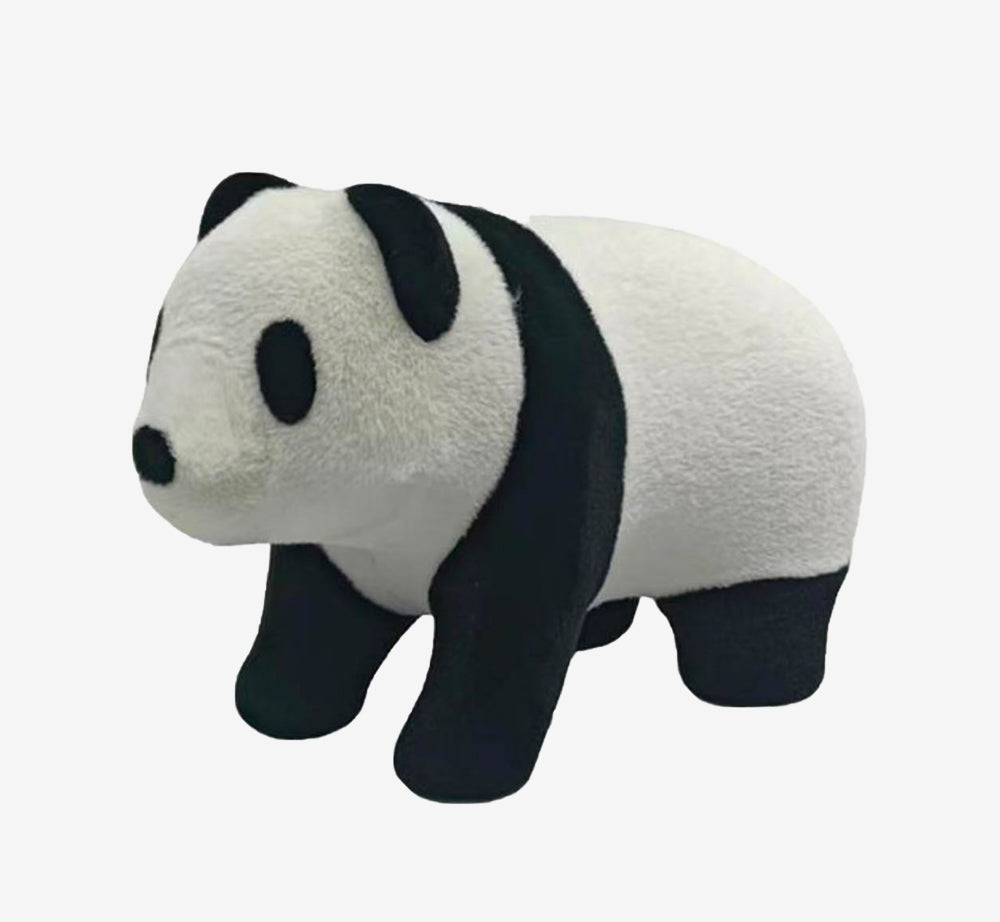 Modern Premium Molded Foam Panda Ottoman with Metal Frame