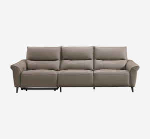 Modern 3-Seater Faux Leather Sofa with Power Recliner & USB Port - 108"