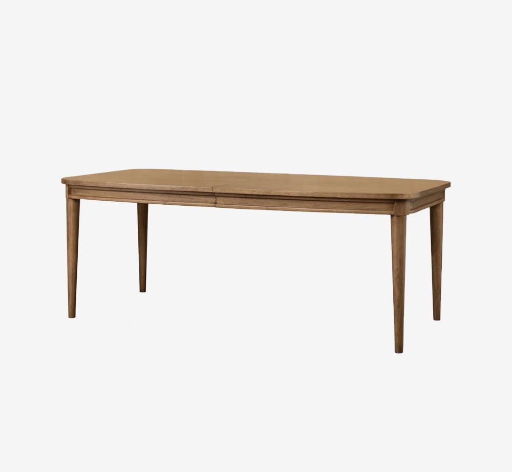 Modern Classic 96" Wood Dining Table | Rounded Edges & Tapered Legs