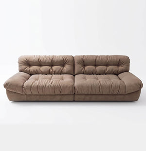 Contemporary Low-Profile Oversized Lounge Sofa in Premium Chenille
