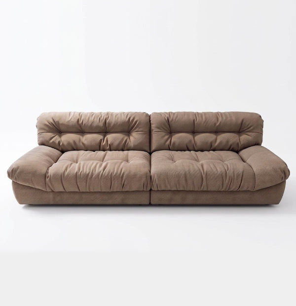 Contemporary Low-Profile Oversized Lounge Sofa in Premium Chenille