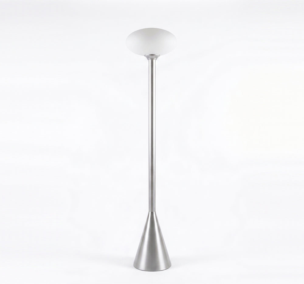 Modern Minimalist Metal Floor Lamp with Frosted Glass Dome Shade