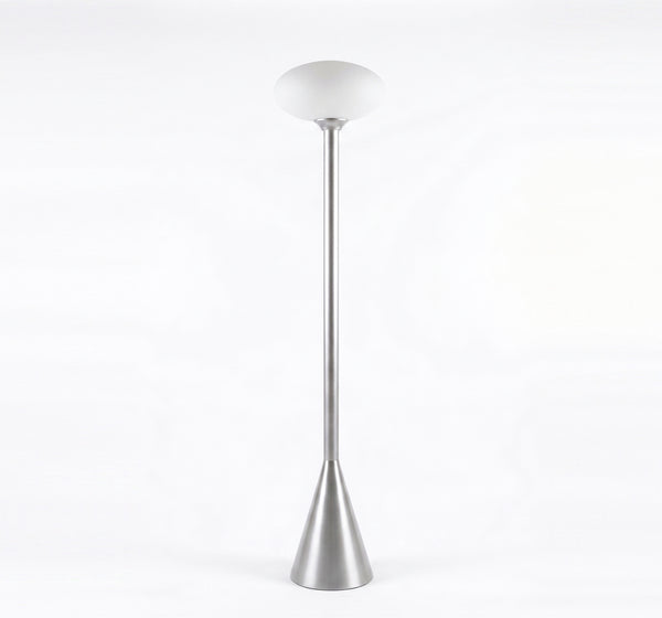 Modern Minimalist Metal Floor Lamp with Frosted Glass Dome Shade