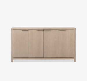Solid Wood Dining Buffet, Wire-Brushed Ash Storage Sideboard