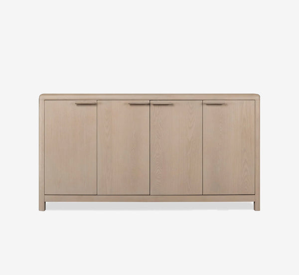Solid Wood Dining Buffet, Wire-Brushed Ash Storage Sideboard