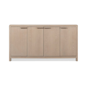 Solid Wood Dining Buffet, Wire-Brushed Ash Storage Sideboard