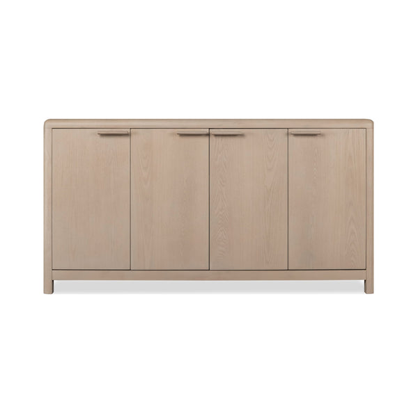 Solid Wood Dining Buffet, Wire-Brushed Ash Storage Sideboard