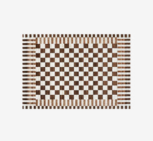 Gorman Mid-Century Modern Geometric Grid Area Rug | Retro Checkerboard Carpet