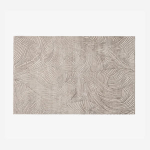Modern Abstract Wavy Area Rug - 3m x 2m Large Textured Earth Tone Carpet for Living Room & Bedroom - Organic Minimalist Topographical Home Decor