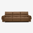 Premium Leather Reclining Sofa with Adjustable Headrests & Deep Cushioned Seating