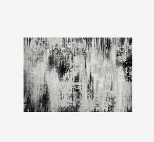 Timeless Abstract Distressed Area Rug | High-Low Textured Vintage Modern Carpet