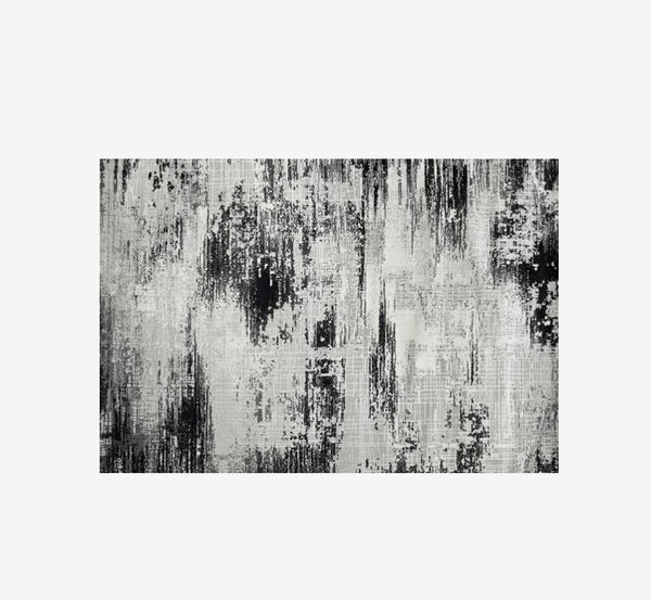 Timeless Abstract Distressed Area Rug | High-Low Textured Vintage Modern Carpet