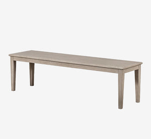 Rustic Transitional Wooden Bench - Driftwood Grey Finish Seating for Dining Room and Hallway